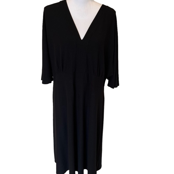 Avenue Maxi Dress Dolman Sleeves Plus Size 22 24 Soft by Avenue Washable Black - Picture 4 of 7